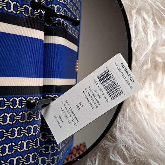 Tory Burch NWTs Gemini Link Royal Blue Continental Wallet - Picture 11 of 11